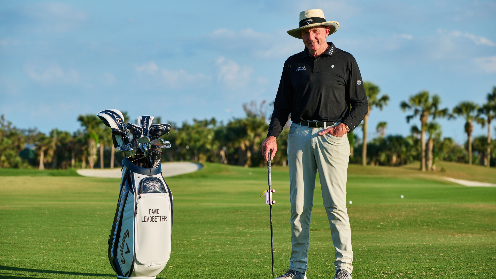 David Leadbetter on the golf course, smiling